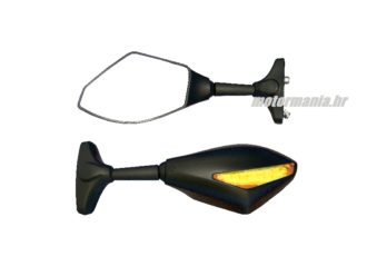 RETROVIZOR UNI TROJAN LED boja crna PRILAGODLJIVA 2 BOLT FIXING PAR