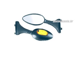 RETROVIZOR UNI SPORTS BIKE RETROVIZOR INBUILT LED INDS 50MM SPACING ON BASE PAR